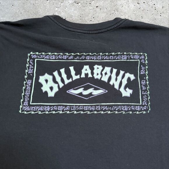 Billabong Organic Cotton Black Graphic T-Shirt Men’s L A/Div Range Logo Back - Picture 10 of 10